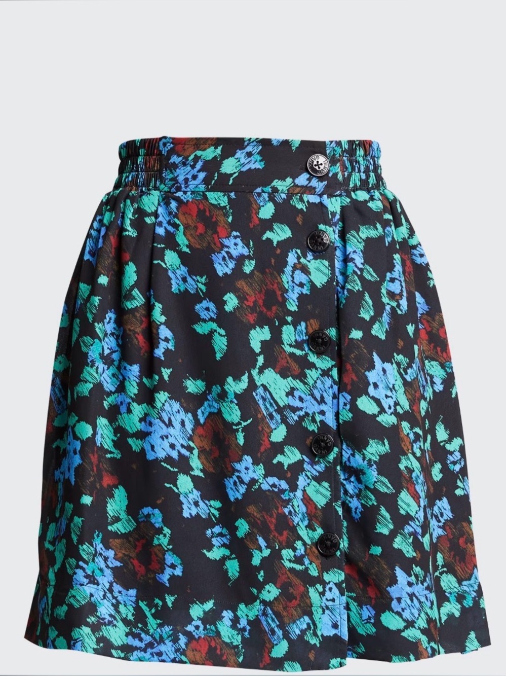 GANNI Light Crepe Button-Front Skirt